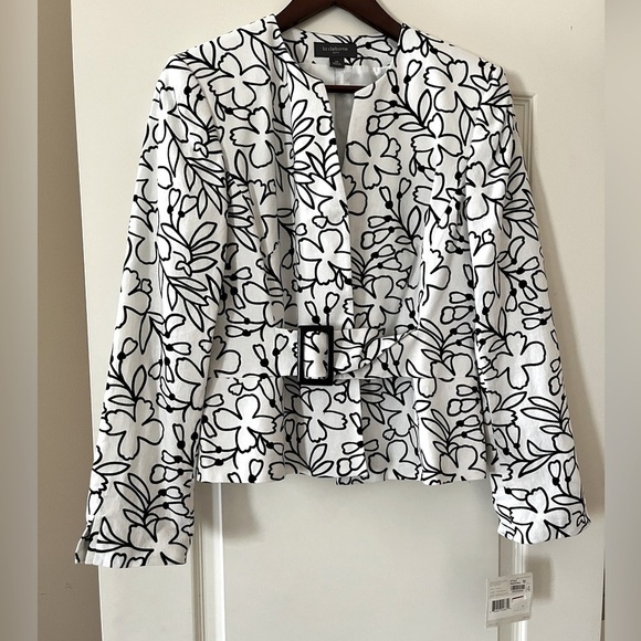 Liz Claiborne Jackets & Blazers - NEW! Liz Claiborne Separates Black/White Floral Business Blazer/Jacket Size 14